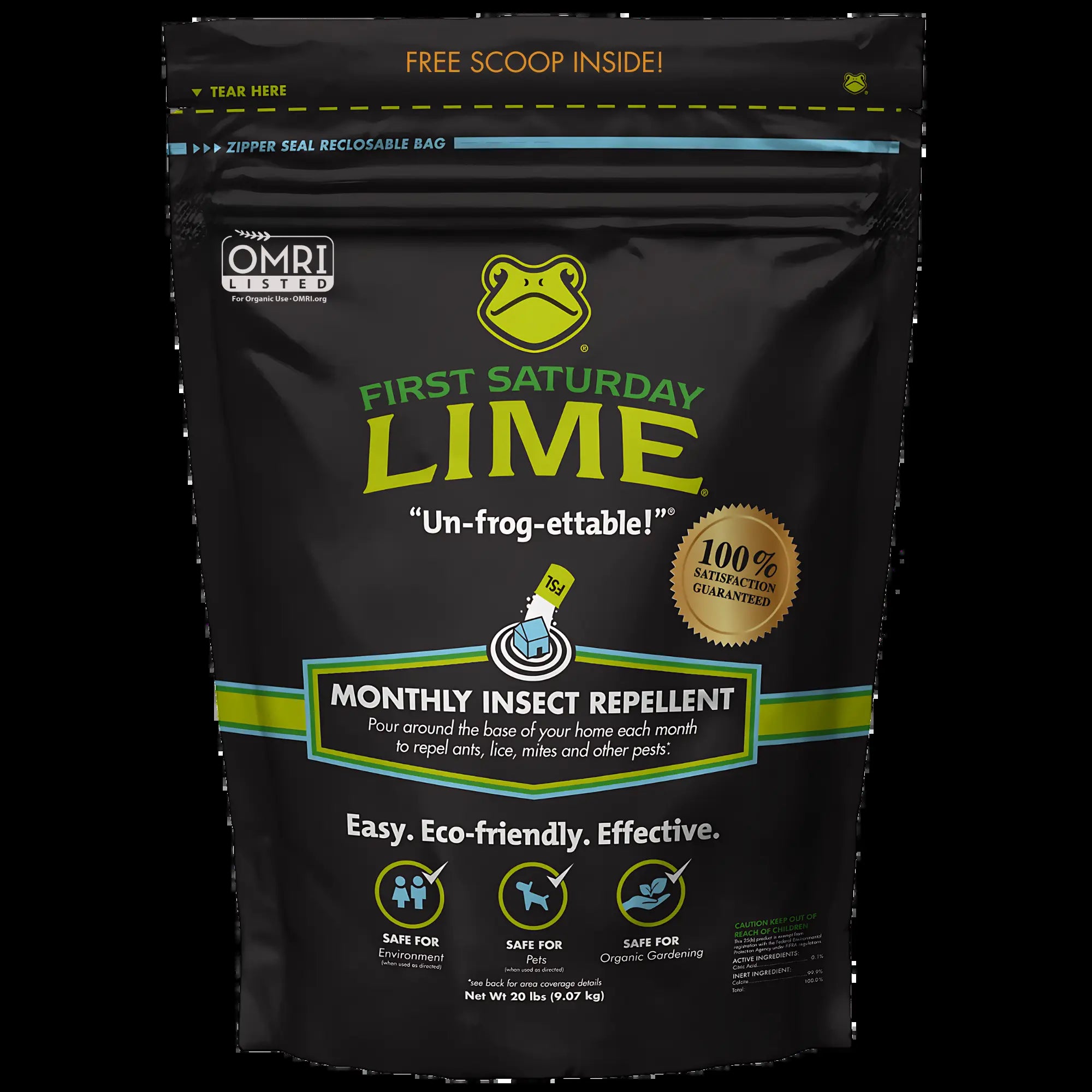 First Saturday Lime: All-Natural Multi-Purpose Insect Repellent & Deodorizer for Homes, Gardens, Yards, and Chicken Coops - Protect Against Ticks and Pests Safely!