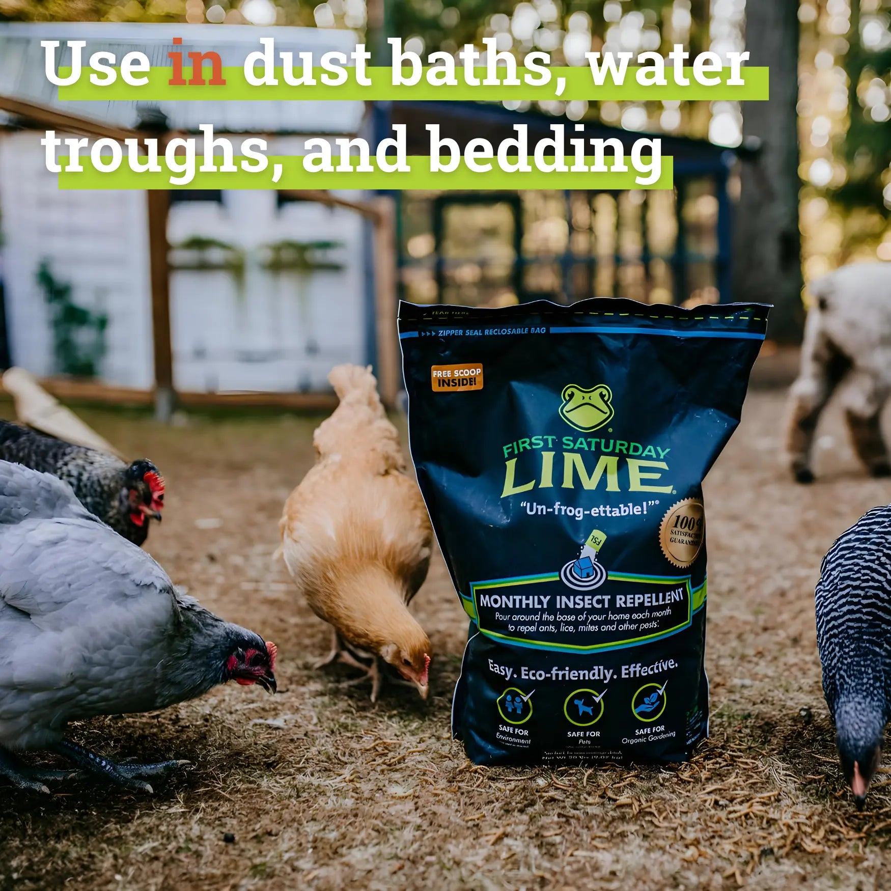 First Saturday Lime: All-Natural Multi-Purpose Insect Repellent & Deodorizer for Homes, Gardens, Yards, and Chicken Coops - Protect Against Ticks and Pests Safely!