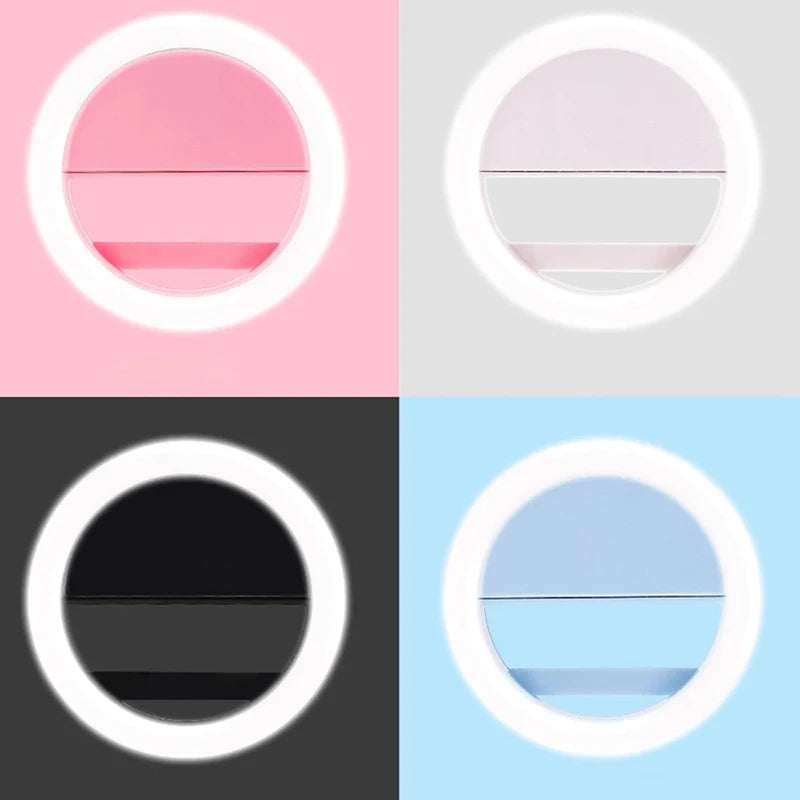 LED Flash Phone Lens Light Adjustable Selfie Ring Light For Cell Smartphones for Tiktok Video Live Fill Lamp Women Make up Light