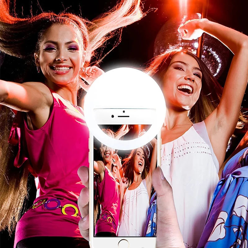 LED Flash Phone Lens Light Adjustable Selfie Ring Light For Cell Smartphones for Tiktok Video Live Fill Lamp Women Make up Light