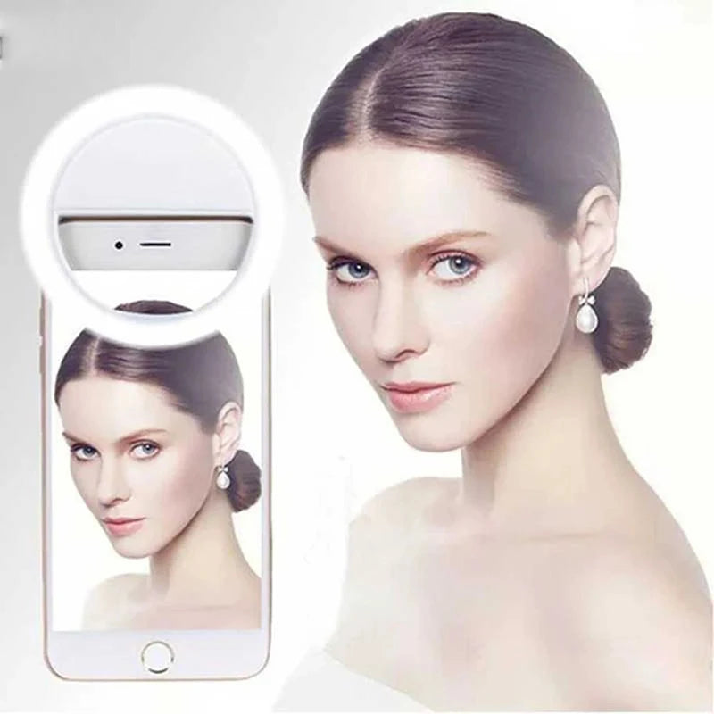 LED Flash Phone Lens Light Adjustable Selfie Ring Light For Cell Smartphones for Tiktok Video Live Fill Lamp Women Make up Light